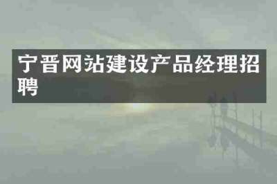 宁晋网站建设产品经理招聘