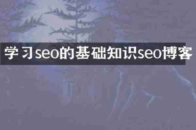 学习seo的基础知识seo博客