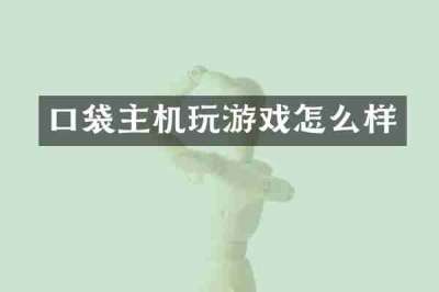 口袋主机玩游戏怎么样