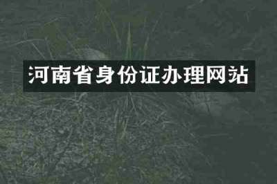 河南省身份证办理网站