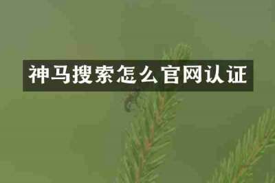 神马搜索怎么官网认证