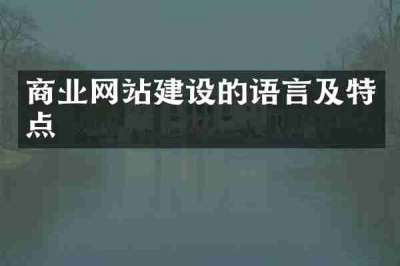 商业网站建设的语言及特点