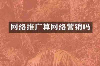 网络推广算网络营销吗