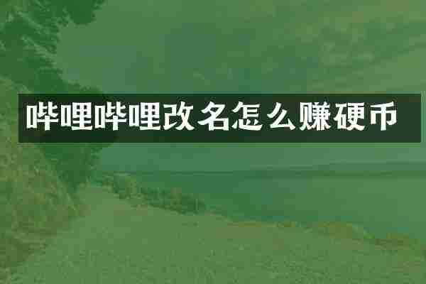 哔哩哔哩改名怎么赚硬币