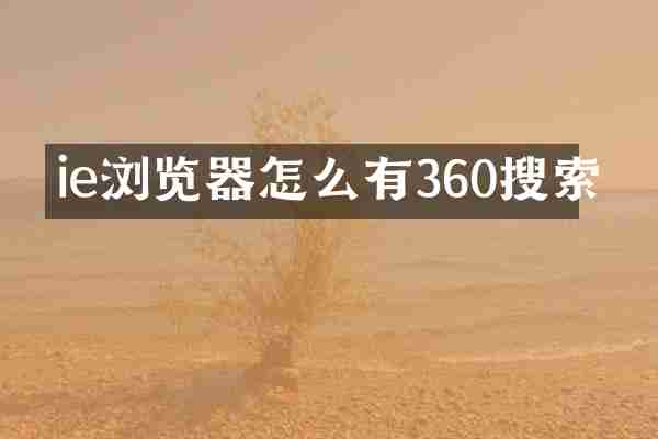 ie浏览器怎么有360搜索