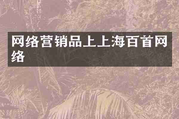 网络营销品上上海百首网络