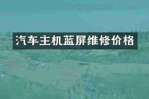 汽车主机蓝屏维修价格