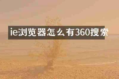 ie浏览器怎么有360搜索