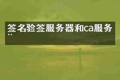签名验签服务器和ca服务器