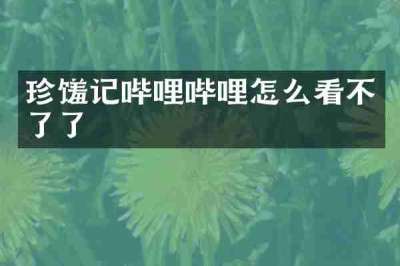 珍馐记哔哩哔哩怎么看不了了