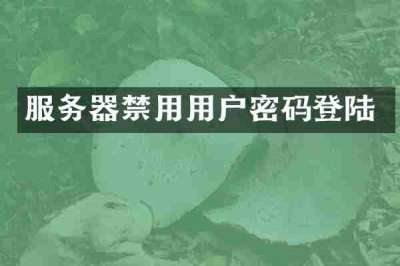 服务器禁用用户密码登陆