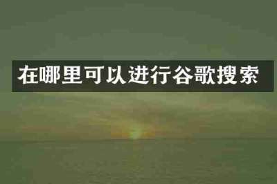 在哪里可以进行谷歌搜索