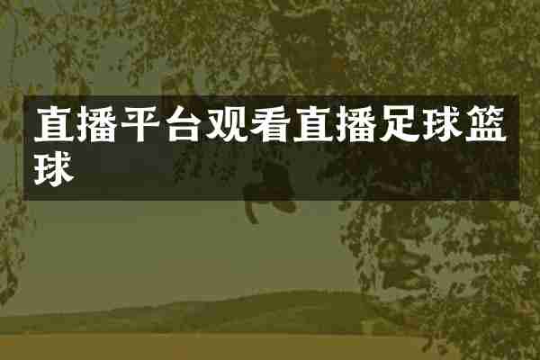 直播平台观看直播足球篮球