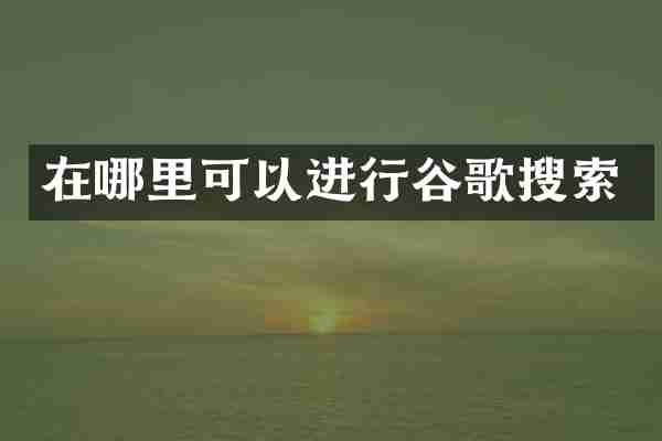 在哪里可以进行谷歌搜索