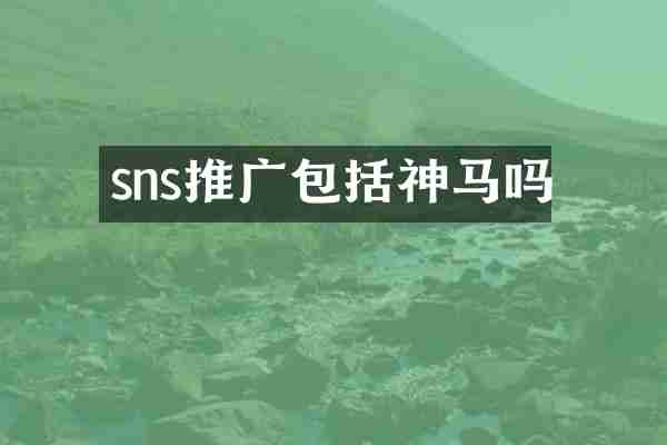 sns推广包括神马吗
