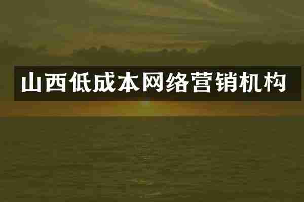 山西低成本网络营销机构