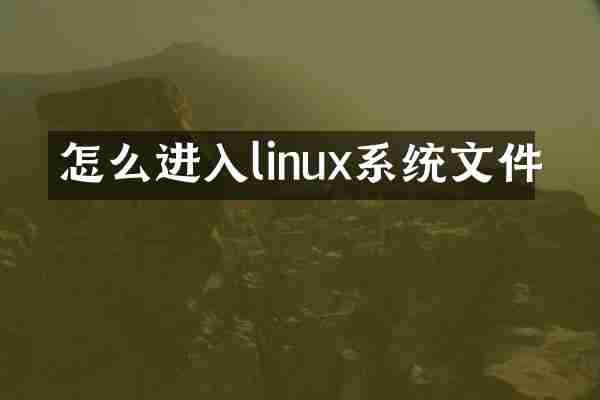 怎么进入linux系统文件