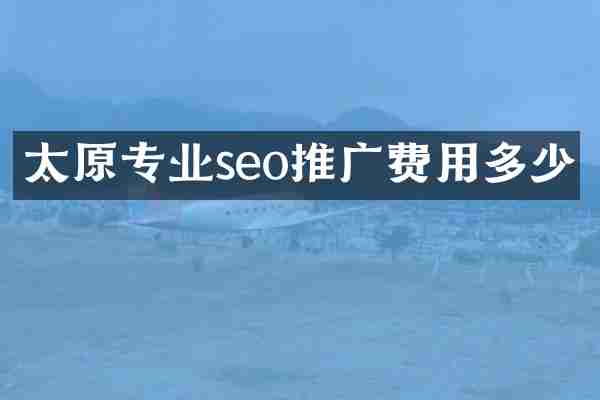 太原专业seo推广费用多少