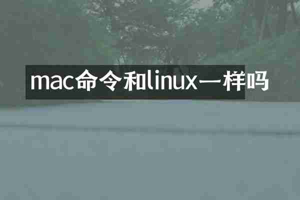 mac命令和linux一样吗