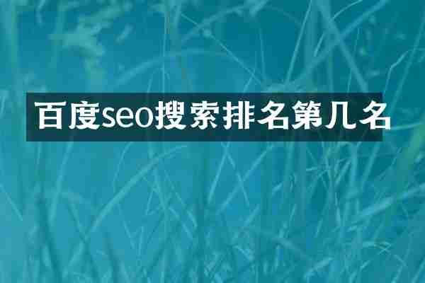百度seo搜索排名第几名