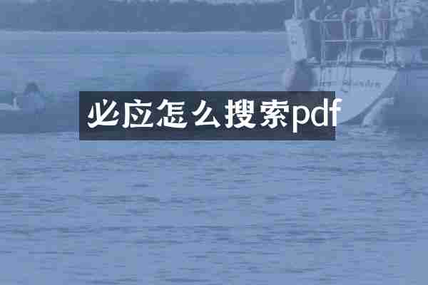 必应怎么搜索pdf