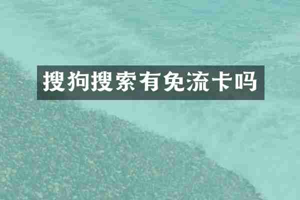 搜狗搜索有免流卡吗