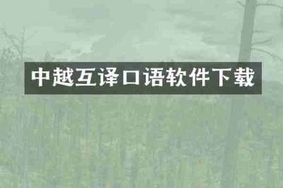 中越互译口语软件下载