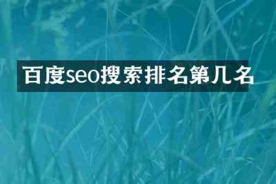 百度seo搜索排名第几名