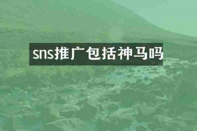 sns推广包括神马吗