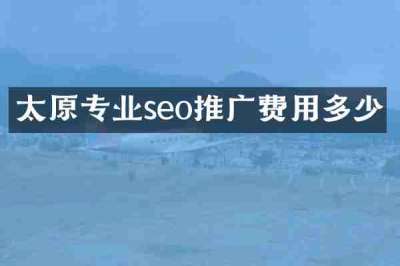 太原专业seo推广费用多少