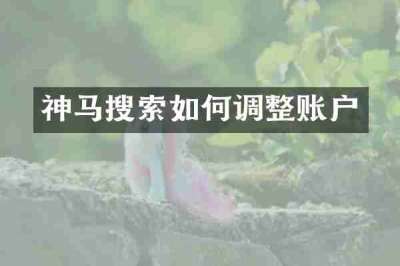 神马搜索如何调整账户