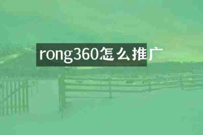 rong360怎么推广