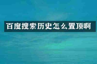 百度搜索历史怎么置顶啊