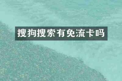 搜狗搜索有免流卡吗