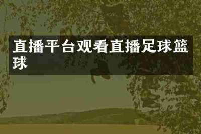 直播平台观看直播足球篮球
