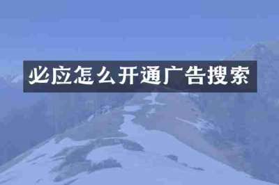 必应怎么开通广告搜索