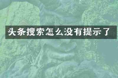 头条搜索怎么没有提示了