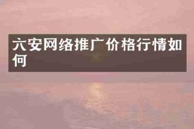 六安网络推广价格行情如何