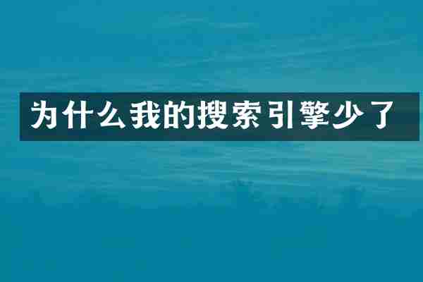 为什么我的搜索引擎少了