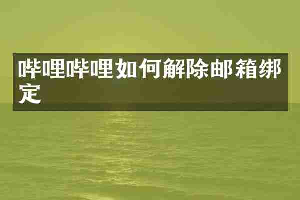 哔哩哔哩如何解除邮箱绑定