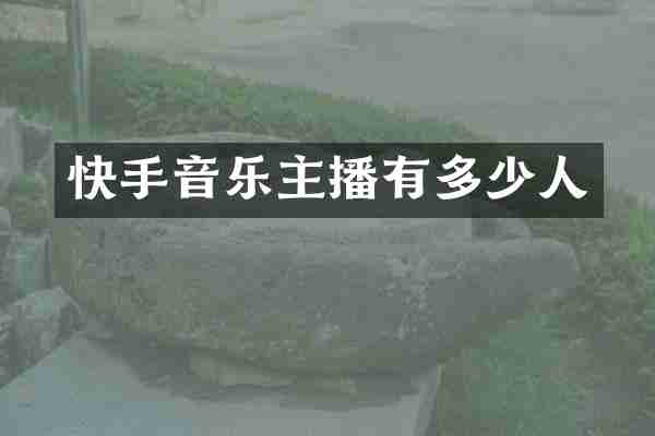 快手音乐主播有多少人