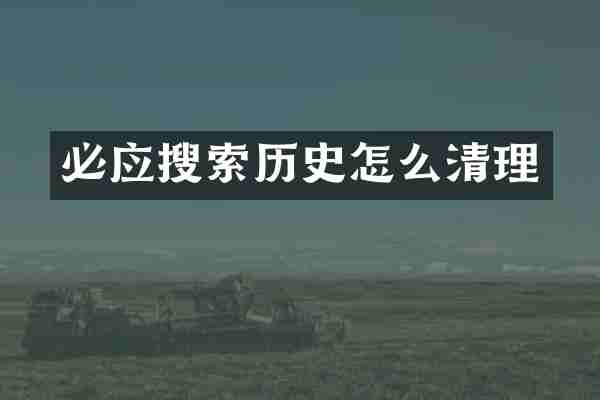 必应搜索历史怎么清理