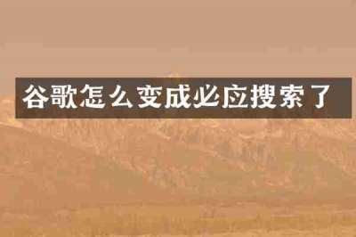 谷歌怎么变成必应搜索了