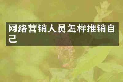 网络营销人员怎样推销自己