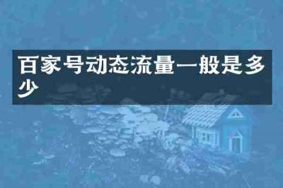 百家号动态流量一般是多少