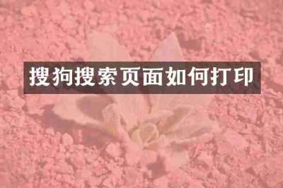 搜狗搜索页面如何打印