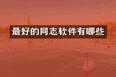 最好的同志软件有哪些