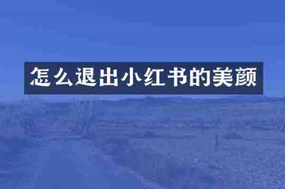 怎么退出小红书的美颜