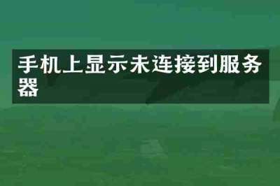 手机上显示未连接到服务器