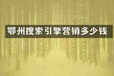 鄂州搜索引擎营销多少钱